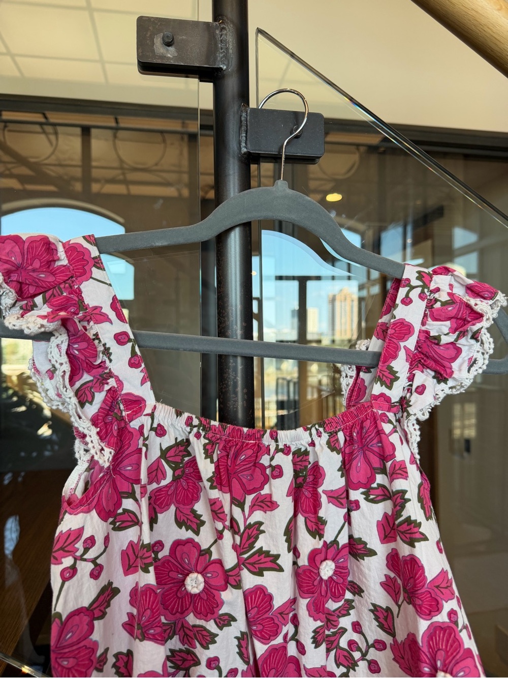 Jennifer & Grace - Pink Floral Feminine Ruffle Top - Picture 7 of 7